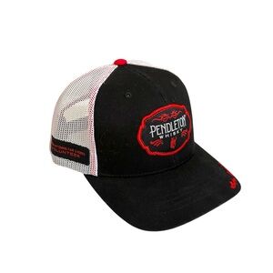 Pendleton Whiskey Black Red Embroidered Mesh Back SnapBack Men’s Hat Western